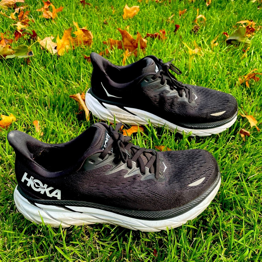 Hoka Clifton 8 Men Size 8.5 WIDE Sneaker Running Shoes Black